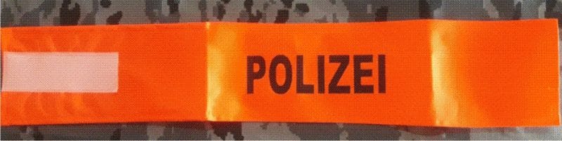 ARMBAND BRASSARD BRAZALETE POLIZEI REFLECTIVE S-M VELCRO