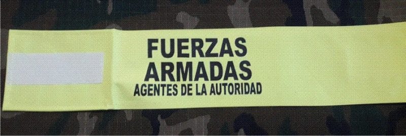 BRAZALETE FUERZAS ARMADAS AGENTES AUTORIDAD FLUOR