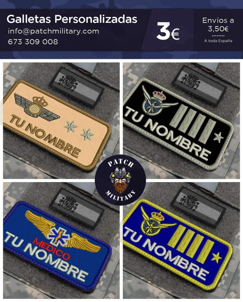 GALLETA PERSONALIZADAS AERONAUTICA CON VELCRO 90X50MM APRO