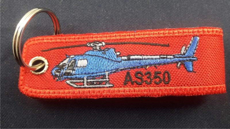 LLAVERO CREW AS350 B3  DOBLE CARA ,BORDADO 120X30MM