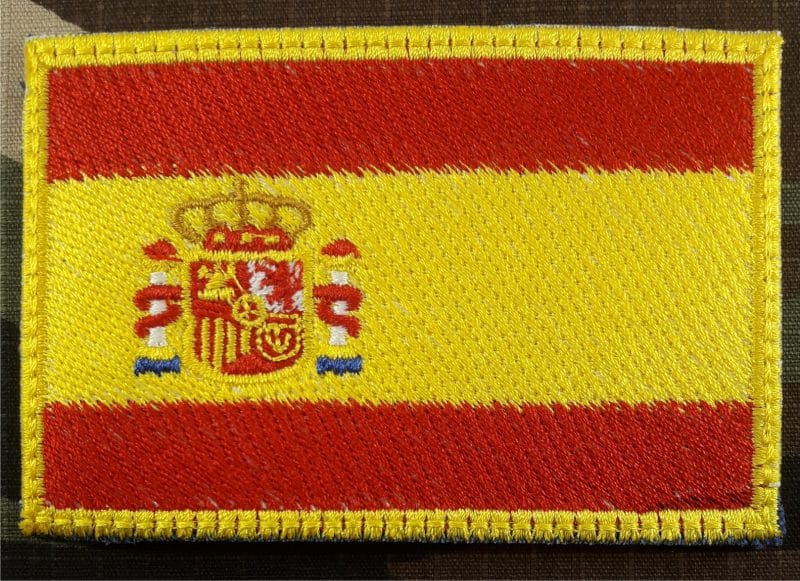 PARCHE BANDERA DE ESPAÑA COLOR , CON VELCRO 80X50MM