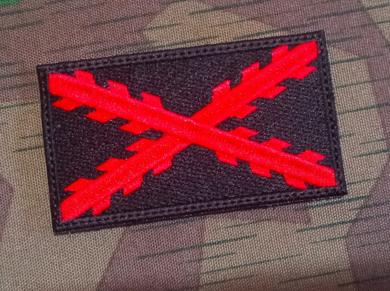 PARCHE BANDERA TERCIOS ESPAÑOLES NEGRA VELCRO , 80X50mm