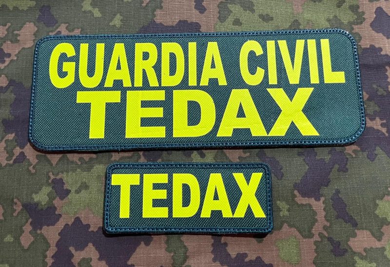 PARCHE CONJUNTO PETO GUARDIA CIVIL TEDAX VERDE 230X80MM -110X45MM VELCRO