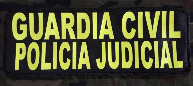 PARCHE GUARDIA CIVIL JUDICIAL alta visibilidad PETO VELCRO 230X80MM