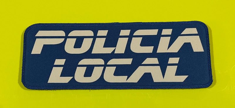 PARCHE PETO POLICIA LOCAL AZUL LUMINICENTE  230X80MM VELCRO