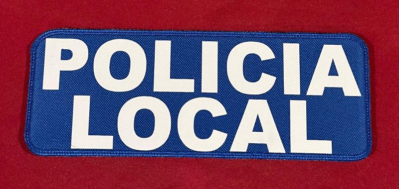 PARCHE PETO POLICIA LOCAL AZUL LUMINICENTE 230X80MM VELCRO