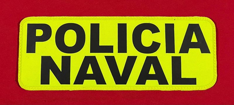 PARCHE PETO POLICIA NAVAL AMARILLO FLUOR 230X80MM VELCRO