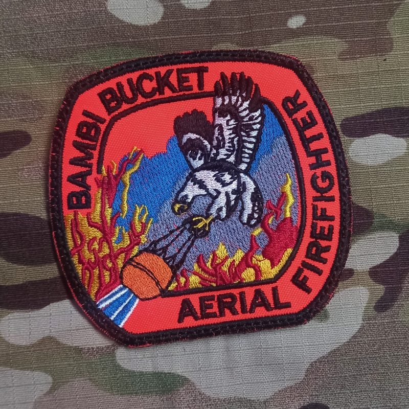 PATCH BAMBI BUCKET ORANGE  FLUOR VELCRO 90X80MM