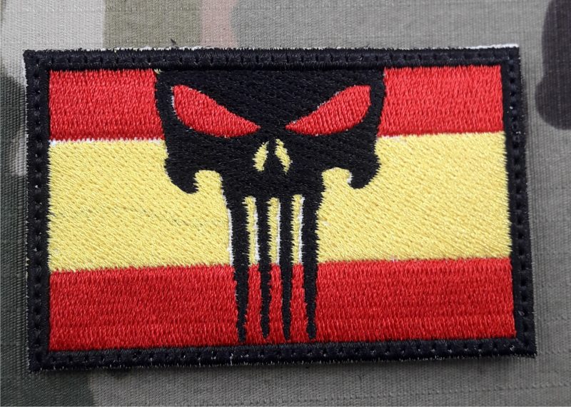PATCH BANDERA ESPAĂ‘A THE PUNISHER COLOR  VELCRO 80X50mm