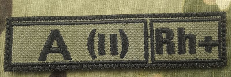 PATCH BLOOD TYPE A +POS RUSSIAN OD VELCRO 100X20MM