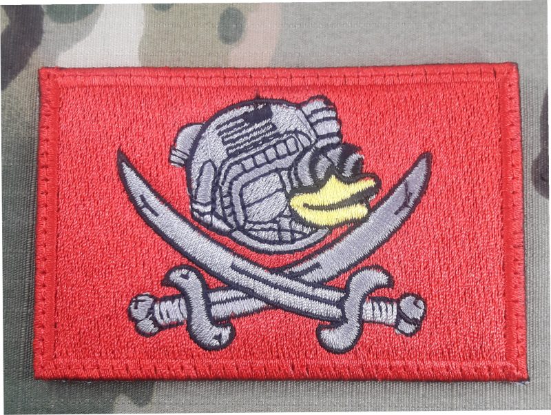 PATCH DUCK OPERATOR RED VELCRO 85X55mm