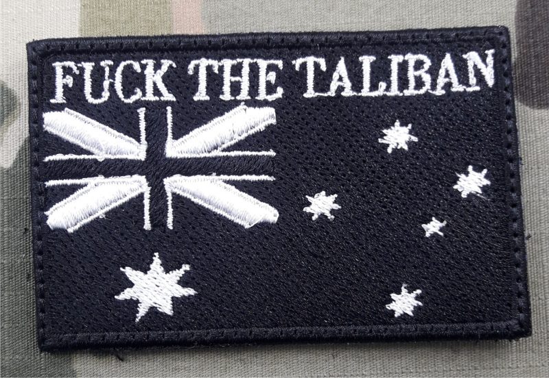 PATCH FUCK THE TALIBAN AUSTRALIAN BLACK VELCRO 80X50mm