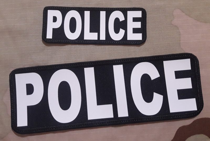 PATCH POLICE WHITER  2 UND  125X45MM VELCRO  220 X75 MM VELCRO