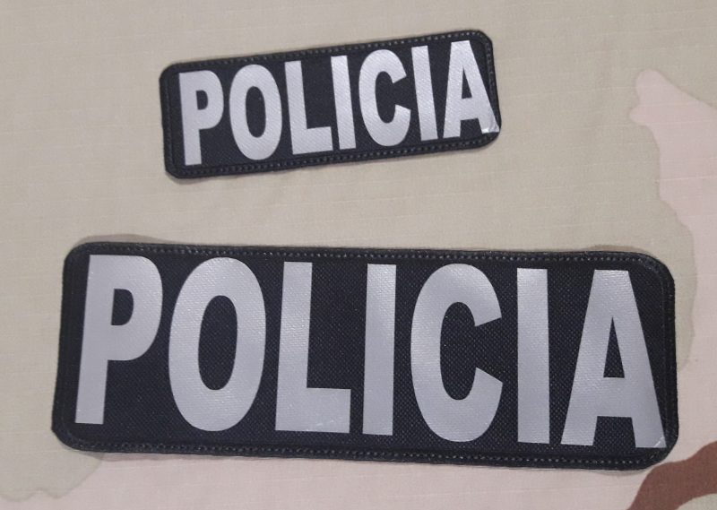 PATCH POLICIA GRAY REFLEX WHITER  2 UND  125X45MM VELCRO  220 X75 MM VELCRO