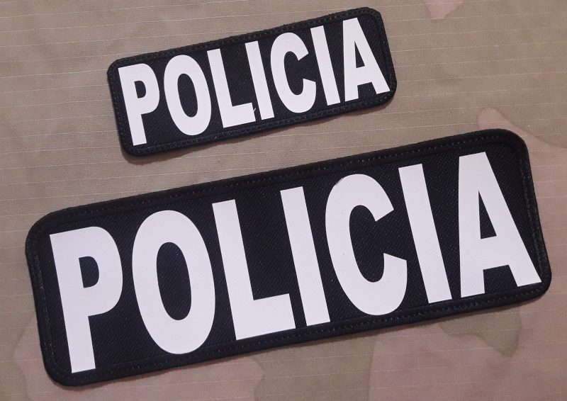 PATCH POLICIA WHITER  2 UND  125X45MM VELCRO  220 X75 MM VELCRO