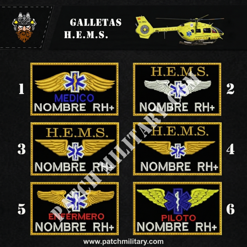 GALLETA BORDADA EQUIPO HEMS